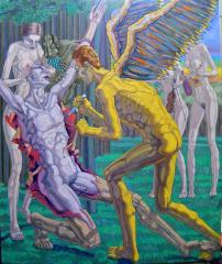 He challenged the Angel Apollo - click here to see an enlargement (opens a new window in front of this page)